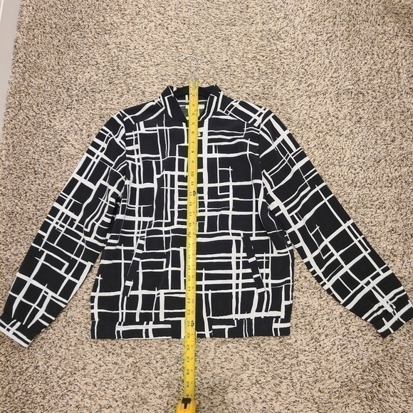 Susan Graver Bomber Jacket Peachskin Zip-Front Art Deco Avant Pop Bold Size XS - Picture 5 of 15